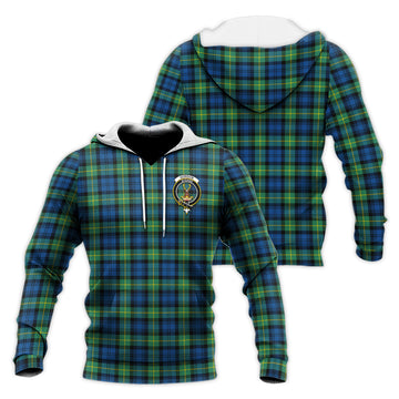 Gordon Ancient Tartan Knitted Hoodie with Family Crest