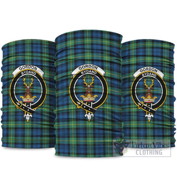 Gordon Ancient Tartan Neck Gaiters, Tartan Bandanas, Tartan Head Band with Family Crest