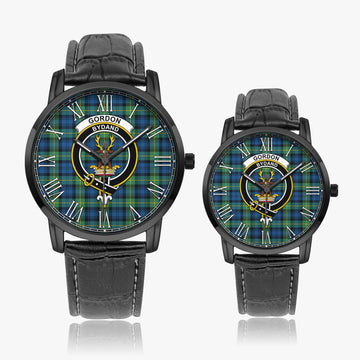 Gordon Ancient Tartan Family Crest Leather Strap Quartz Watch