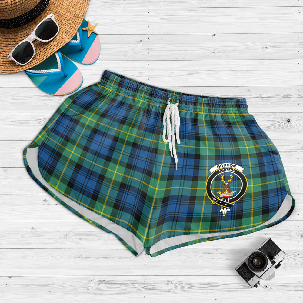 gordon-ancient-tartan-womens-shorts-with-family-crest