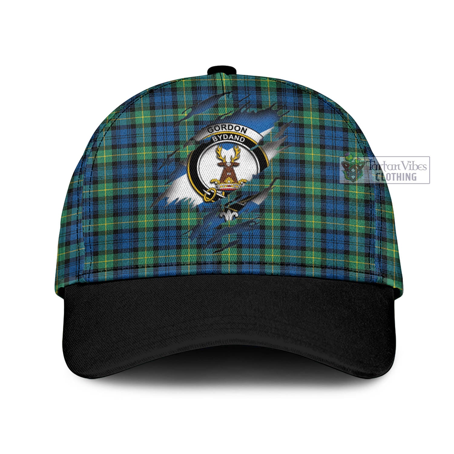 Tartan Vibes Clothing Gordon Ancient Tartan Classic Cap with Family Crest In Me Style