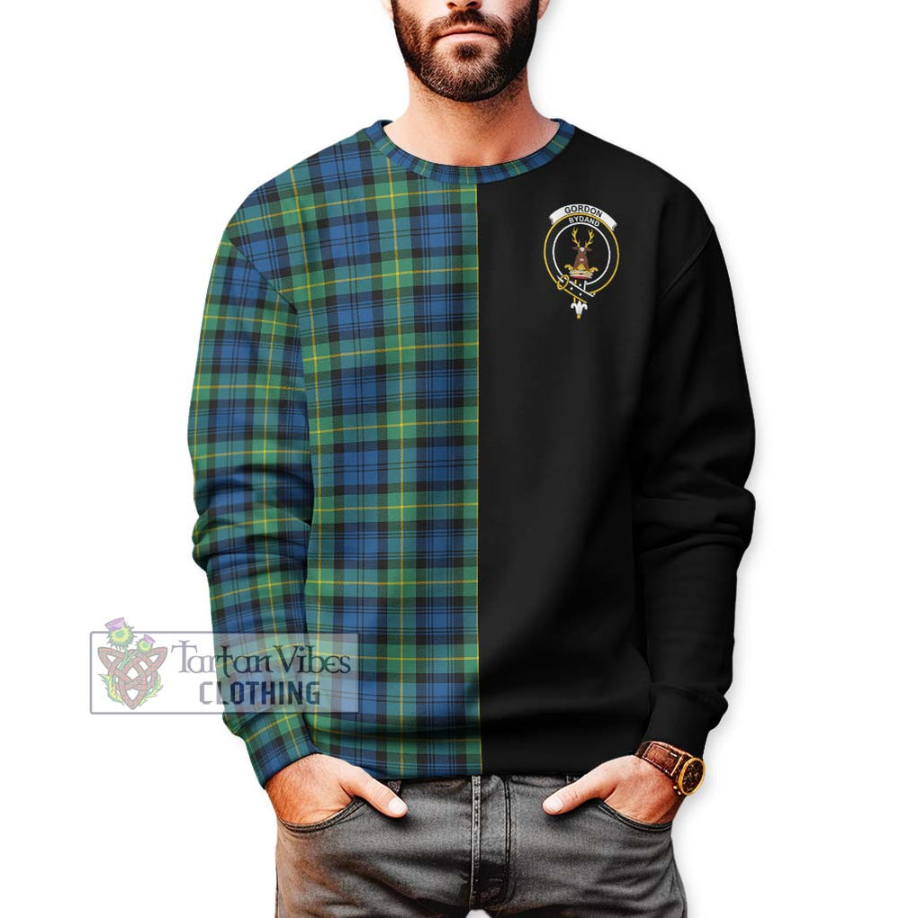 Gordon Ancient Tartan Sweatshirt with Family Crest and Half Of Me Style Unisex - Tartanvibesclothing Shop