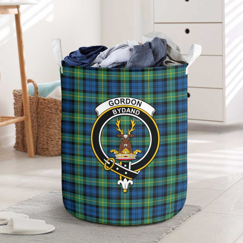 Gordon Ancient Tartan Laundry Basket with Family Crest One Size - Tartanvibesclothing Shop