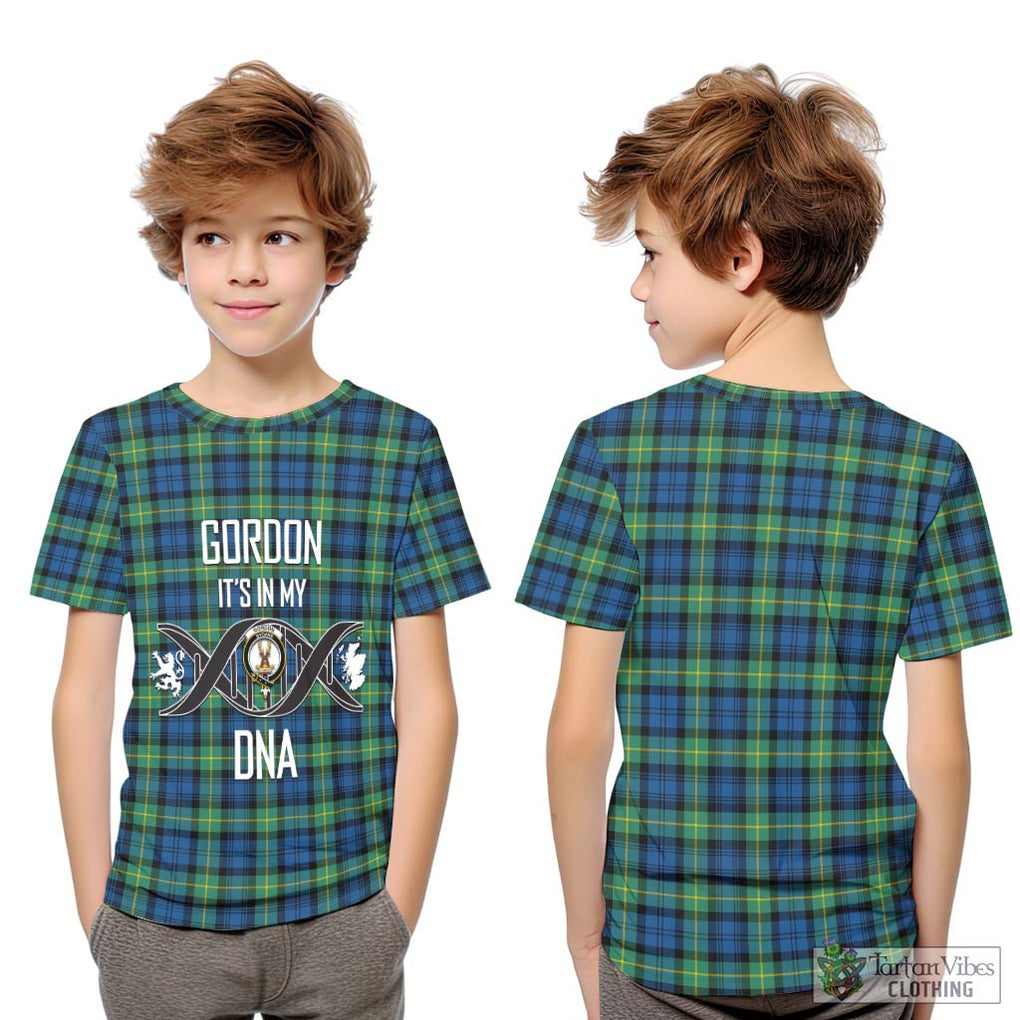 Gordon Ancient Tartan Kid T-Shirt with Family Crest DNA In Me Style Youth XL Size14 - Tartanvibesclothing Shop