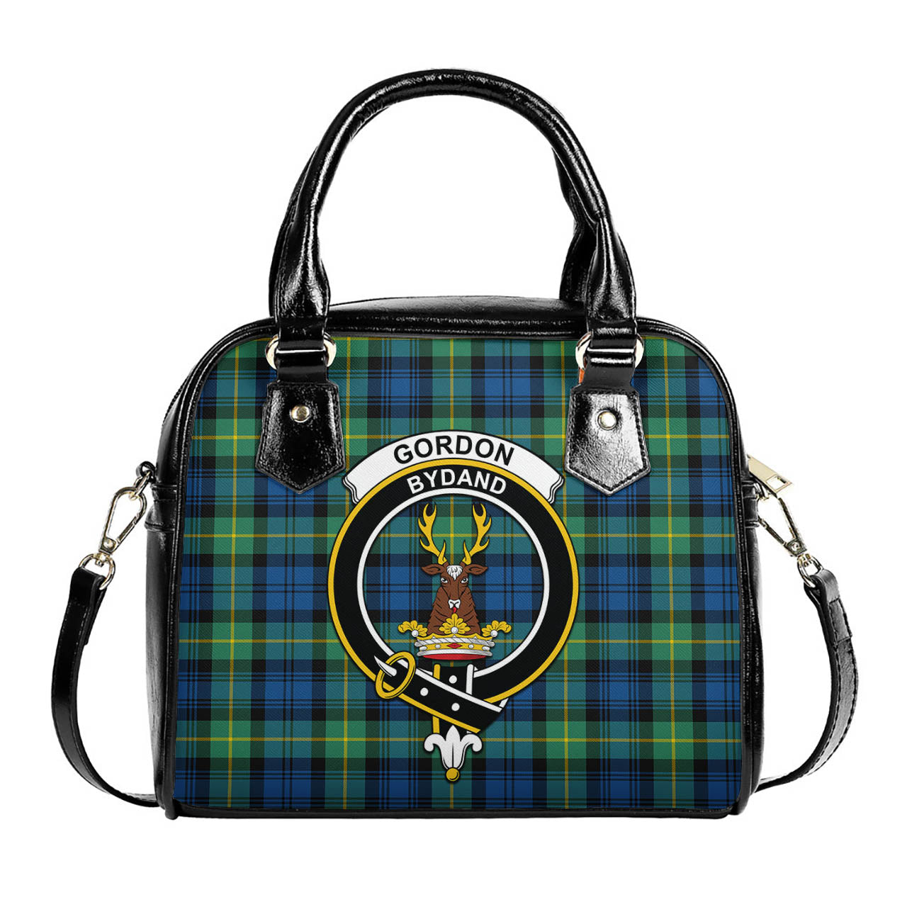 Gordon Ancient Tartan Shoulder Handbags with Family Crest One Size 6*25*22 cm - Tartanvibesclothing