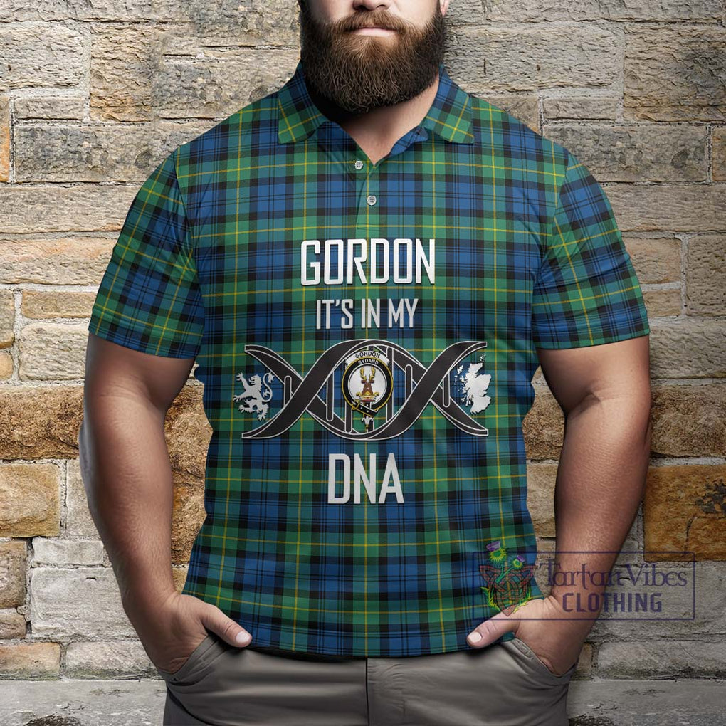 Gordon Ancient Tartan Polo Shirt with Family Crest DNA In Me Style Kid - Tartanvibesclothing Shop