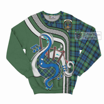 Gordon Ancient Tartan Sweatshirt with Epic Bagpipe Style