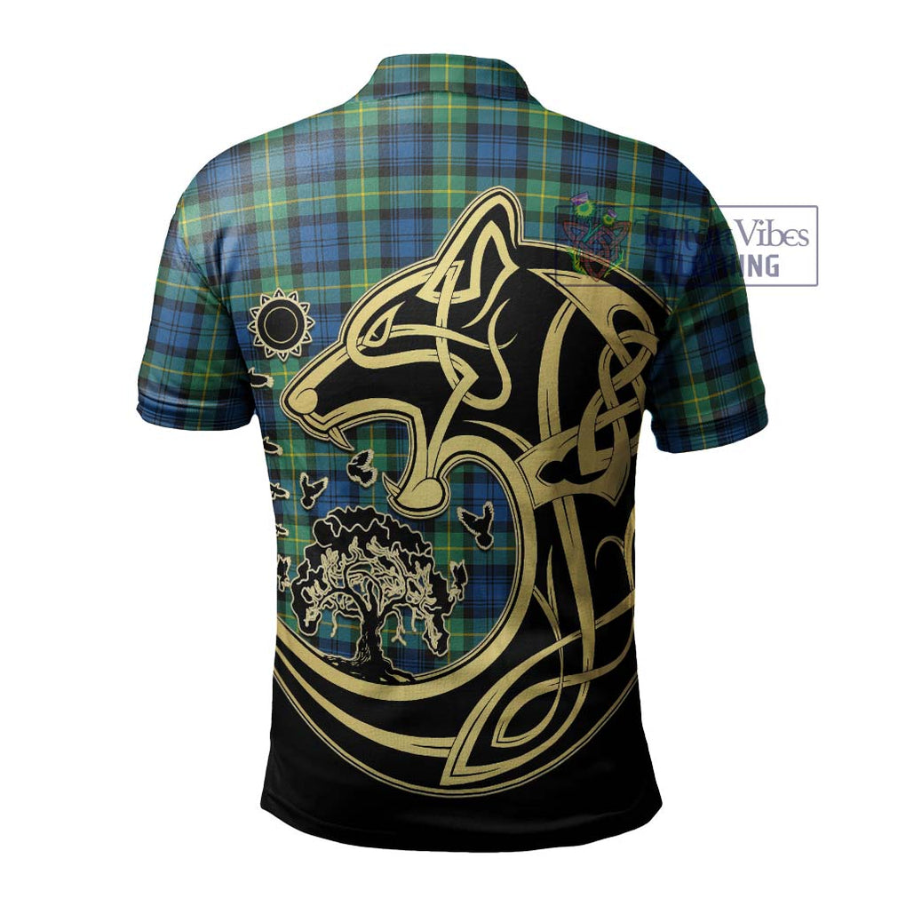 Gordon Ancient Tartan Polo Shirt with Family Crest Celtic Wolf Style - Tartanvibesclothing Shop