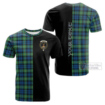 Gordon Ancient Tartan Cotton T-shirt with Family Crest and Half Of Me Style