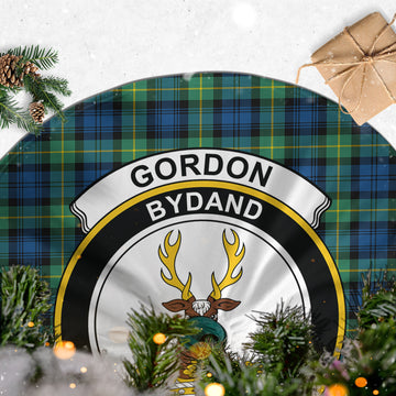 Gordon Ancient Tartan Christmas Tree Skirt with Family Crest