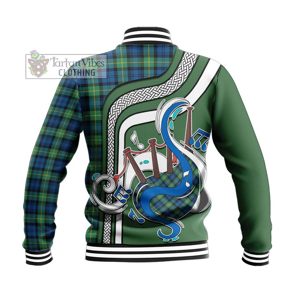 Tartan Vibes Clothing Gordon Ancient Tartan Baseball Jacket with Epic Bagpipe Style