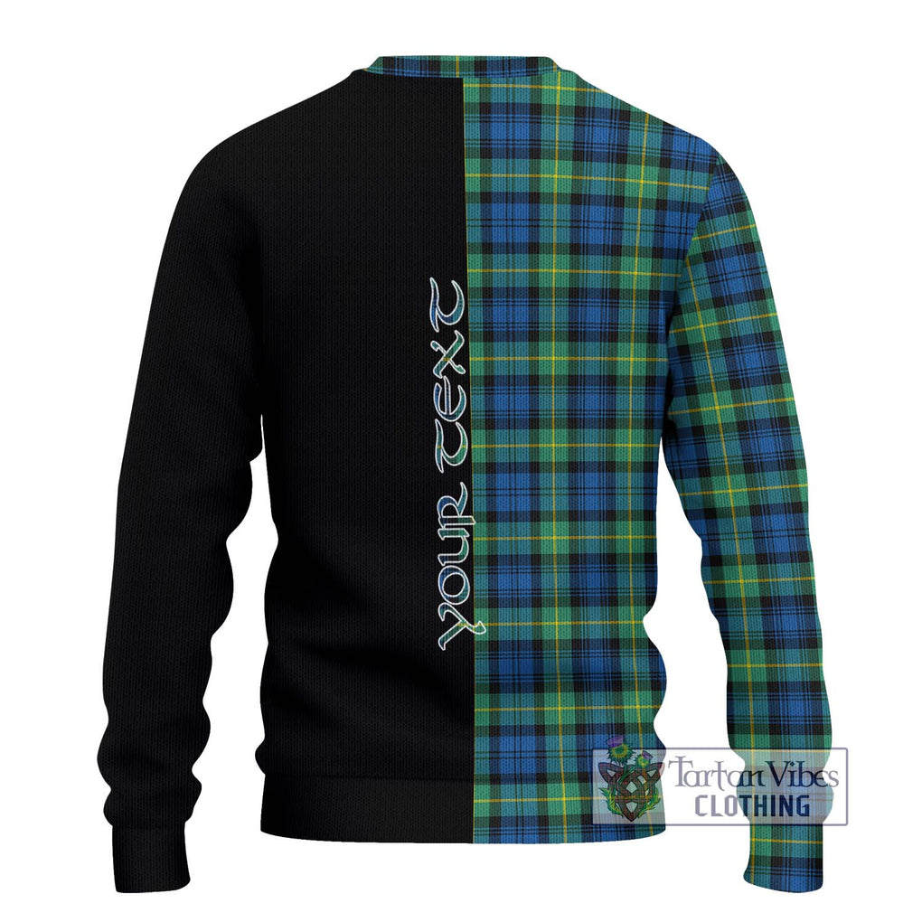 Gordon Ancient Tartan Knitted Sweater with Family Crest and Half Of Me Style - Tartanvibesclothing Shop