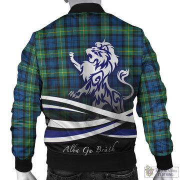 Gordon Ancient Tartan Bomber Jacket with Alba Gu Brath Regal Lion Emblem