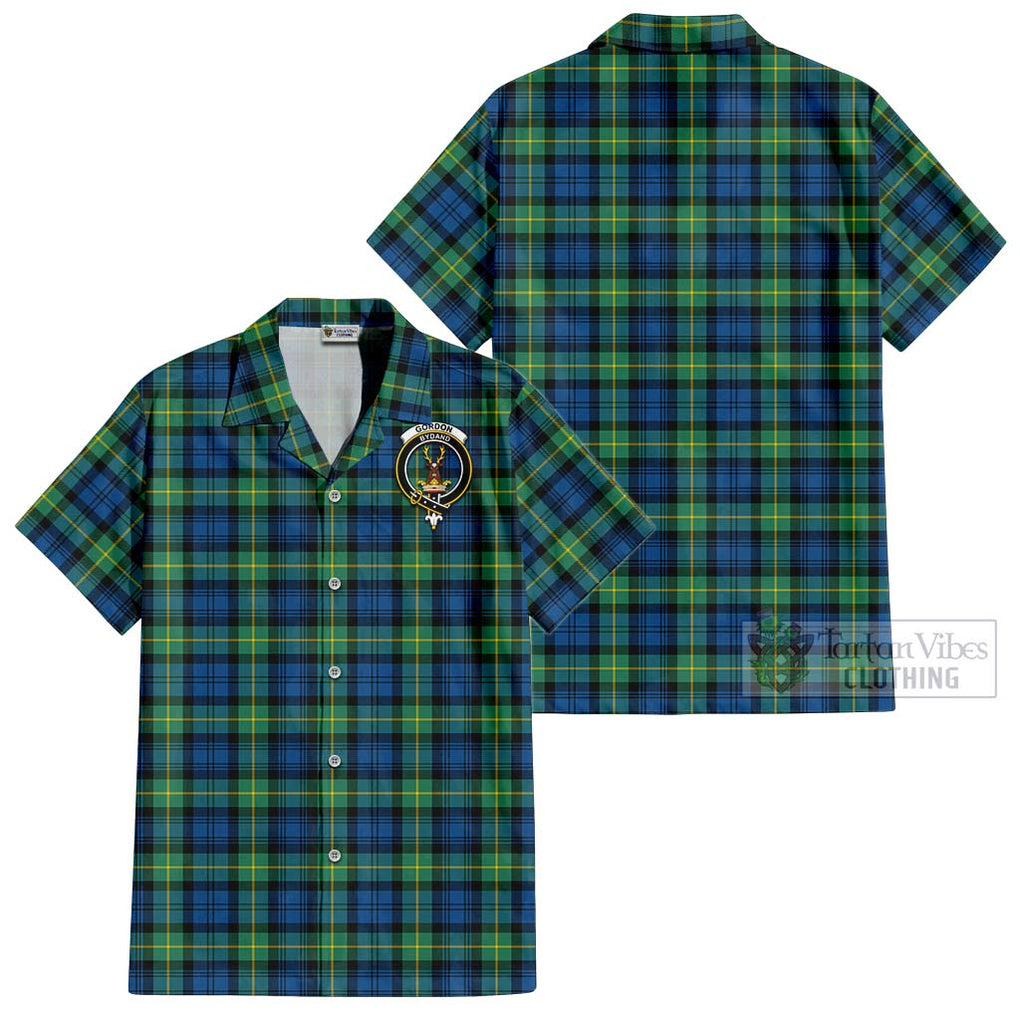 Gordon Ancient Tartan Cotton Hawaiian Shirt with Family Crest Kid - Tartan Vibes Clothing