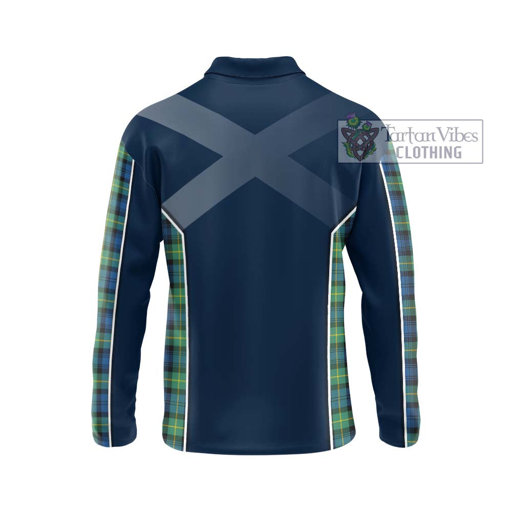 Gordon Ancient Tartan Long Sleeve Polo Shirt with Family Crest and Lion Rampant Vibes Sport Style - Tartan Vibes Clothing