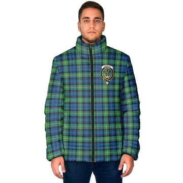 Gordon Ancient Tartan Padded Jacket with Family Crest