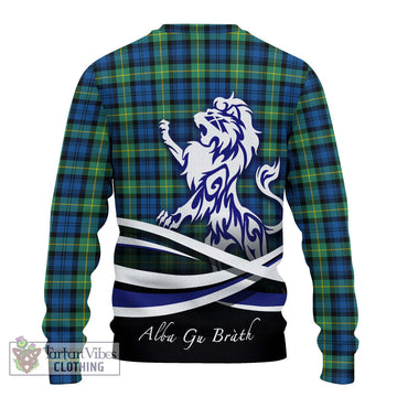 Gordon Ancient Tartan Ugly Sweater with Alba Gu Brath Regal Lion Emblem