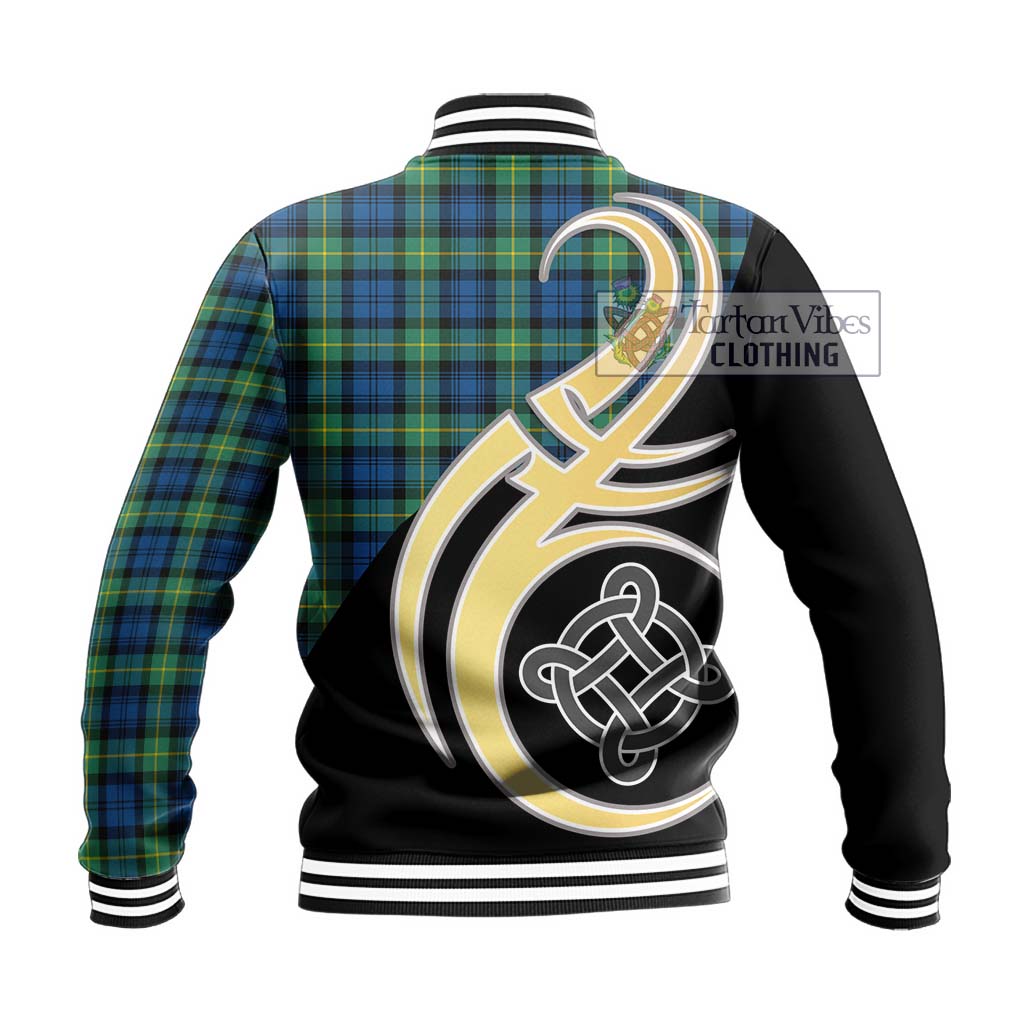 Gordon Ancient Tartan Baseball Jacket with Family Crest and Celtic Symbol Style - Tartan Vibes Clothing