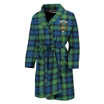 Gordon Ancient Tartan Bathrobe with Family Crest