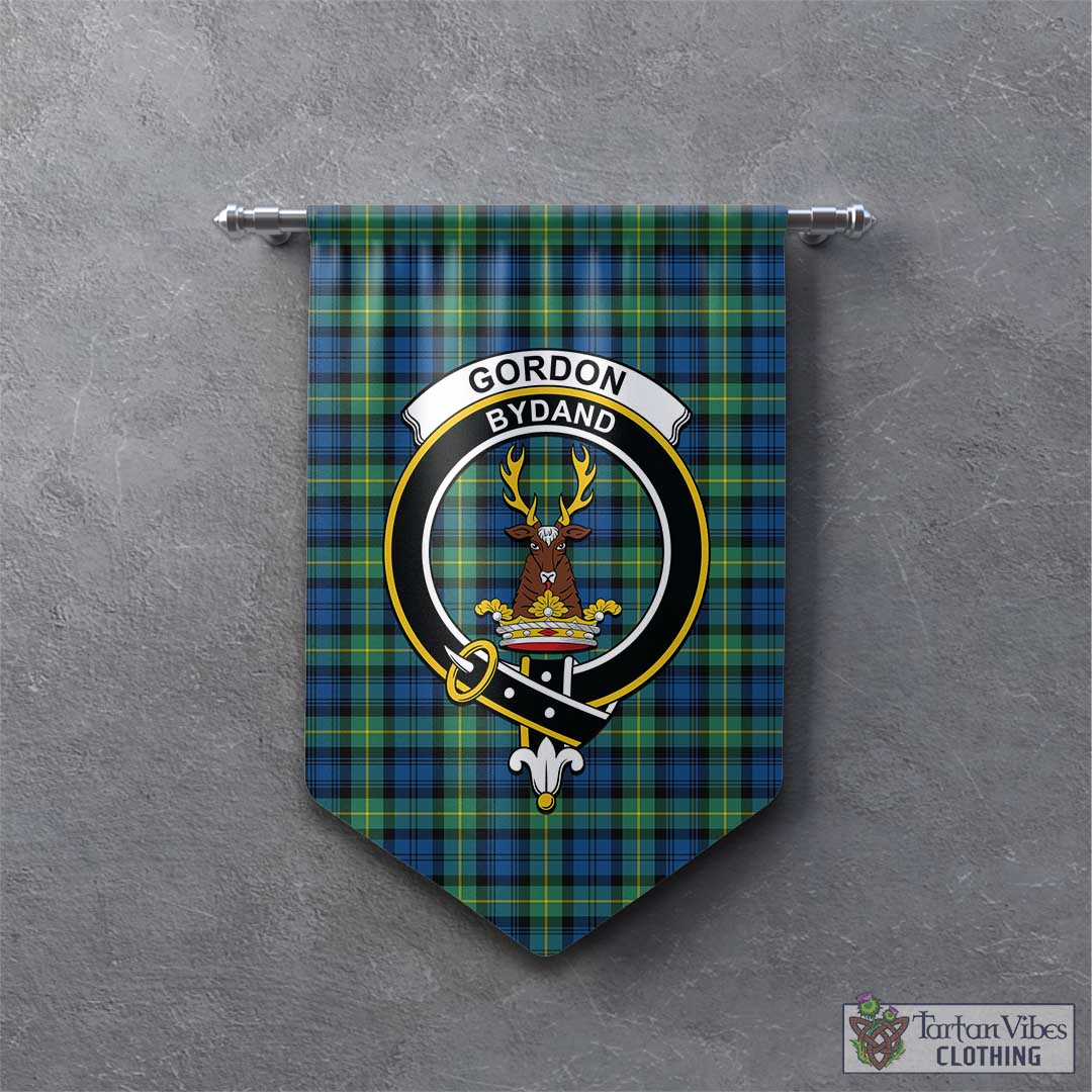 Tartan Vibes Clothing Gordon Ancient Tartan Gonfalon, Tartan Banner with Family Crest