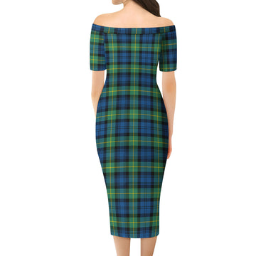 Gordon Ancient Tartan Off Shoulder Lady Dress