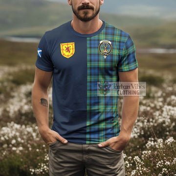 Gordon Ancient Tartan T-Shirt Alba with Scottish Lion Royal Arm Half Style