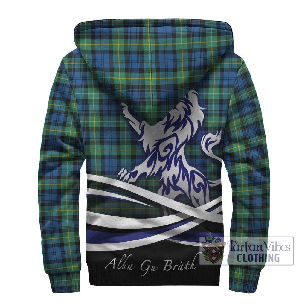 Gordon Ancient Tartan Sherpa Hoodie with Alba Gu Brath Regal Lion Emblem - Tartanvibesclothing Shop