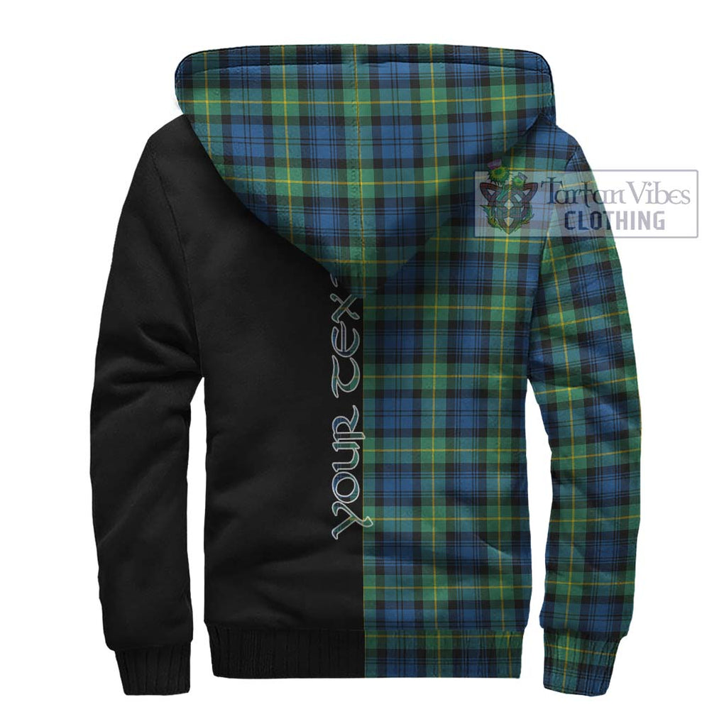 Gordon Ancient Tartan Sherpa Hoodie with Family Crest and Half Of Me Style - Tartanvibesclothing Shop