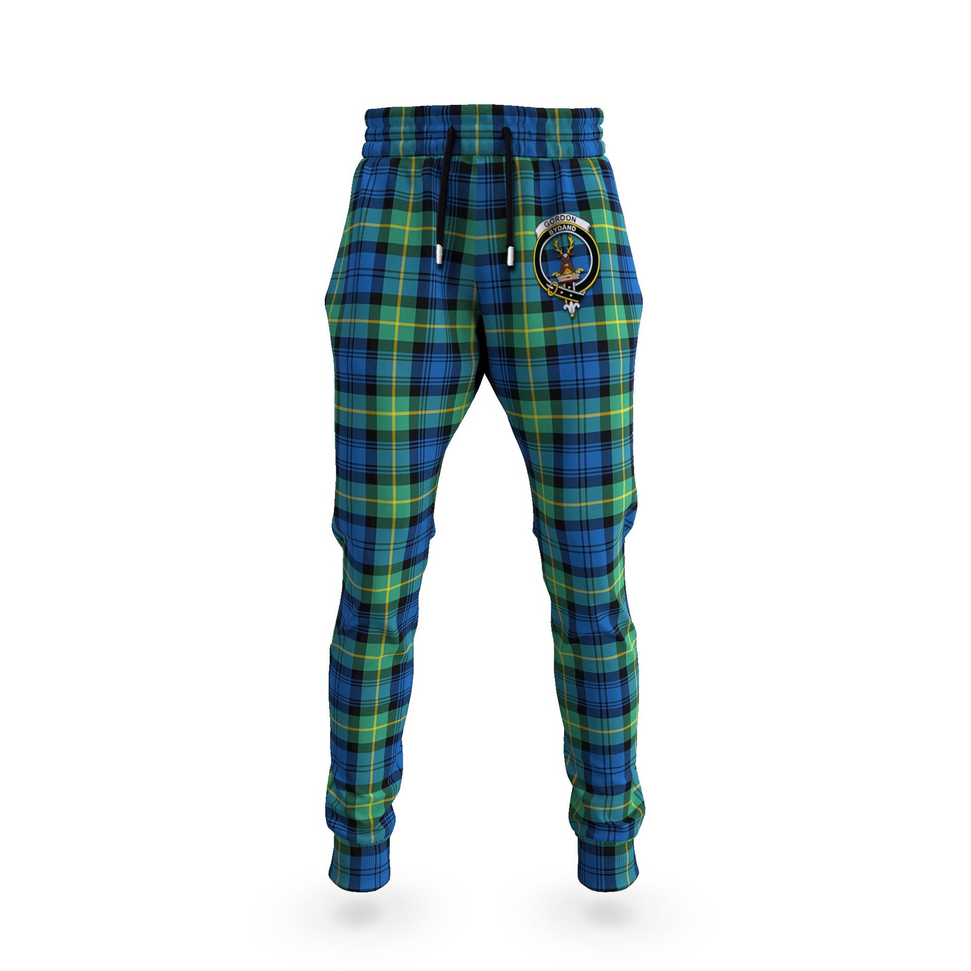 Gordon Ancient Tartan Joggers Pants with Family Crest 5XL - Tartan Vibes Clothing