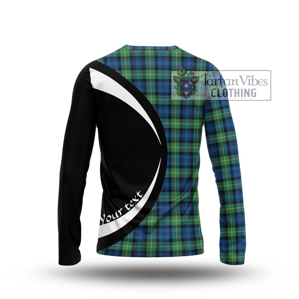 Gordon Ancient Tartan Long Sleeve T-Shirt with Family Crest Circle Style - Tartan Vibes Clothing