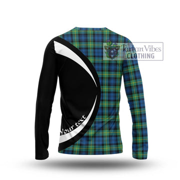 Gordon Ancient Tartan Long Sleeve T-Shirt with Family Crest Circle Style