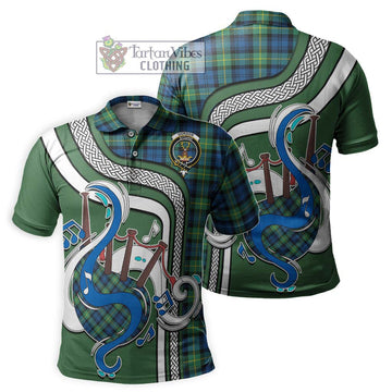 Gordon Ancient Tartan Polo Shirt with Epic Bagpipe Style