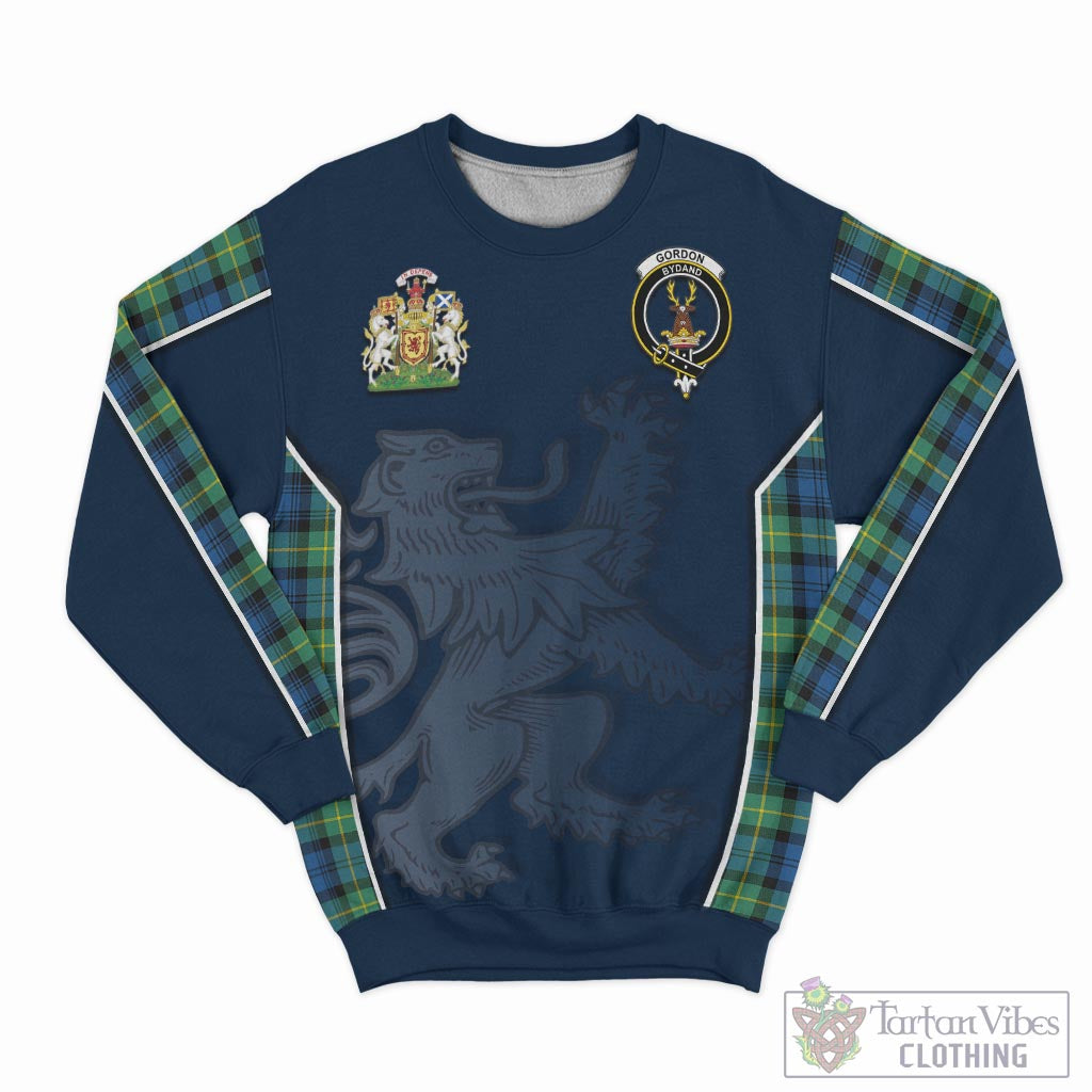 Tartan Vibes Clothing Gordon Ancient Tartan Sweater with Family Crest and Lion Rampant Vibes Sport Style