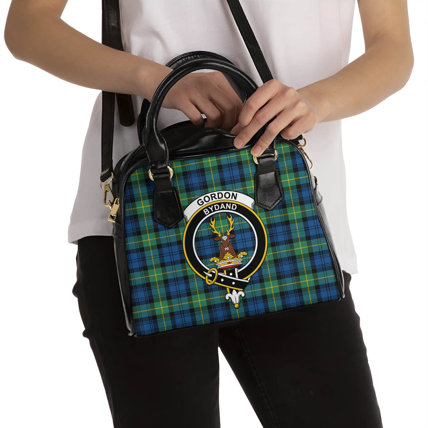 Gordon Ancient Tartan Shoulder Handbags with Family Crest - Tartanvibesclothing