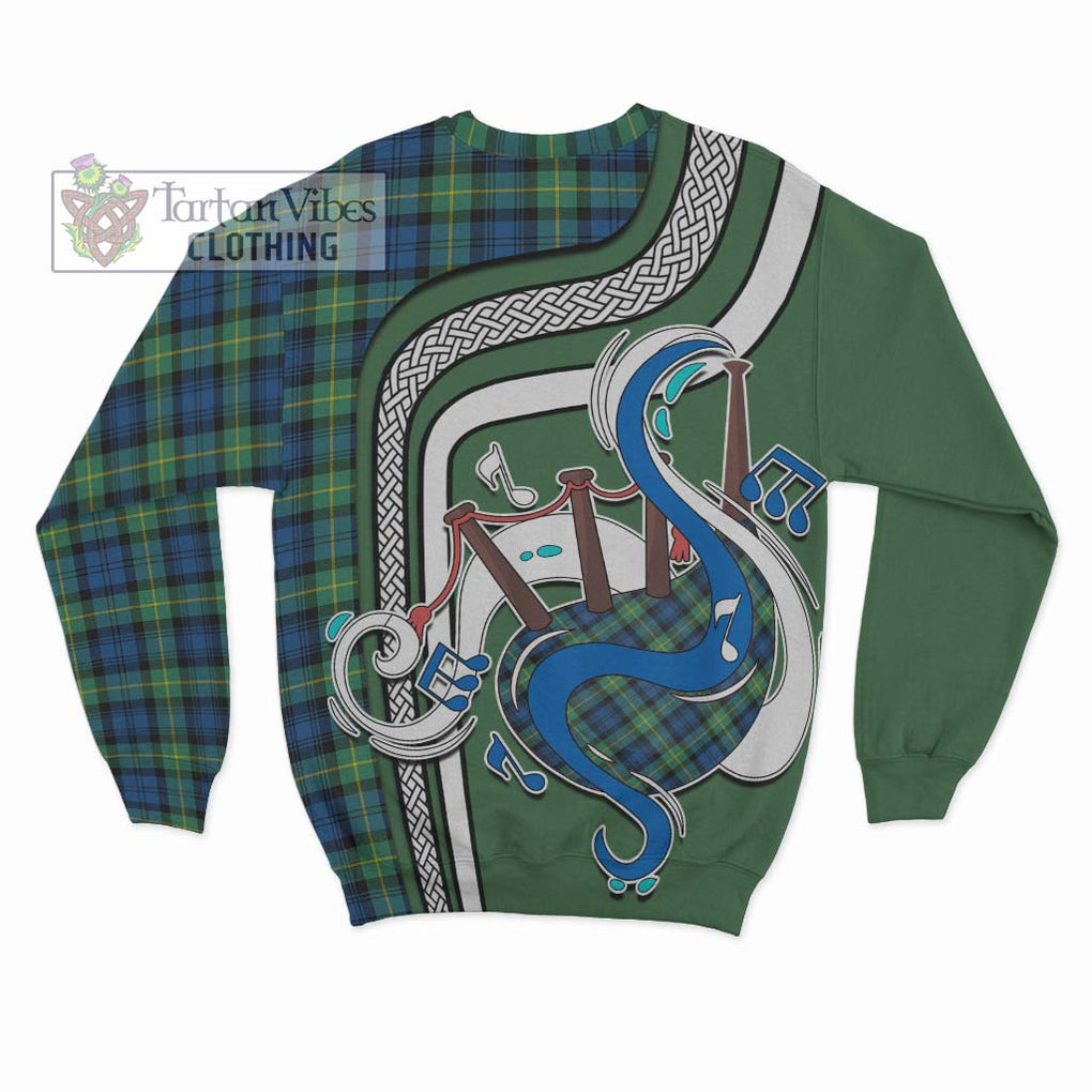 Tartan Vibes Clothing Gordon Ancient Tartan Sweatshirt with Epic Bagpipe Style