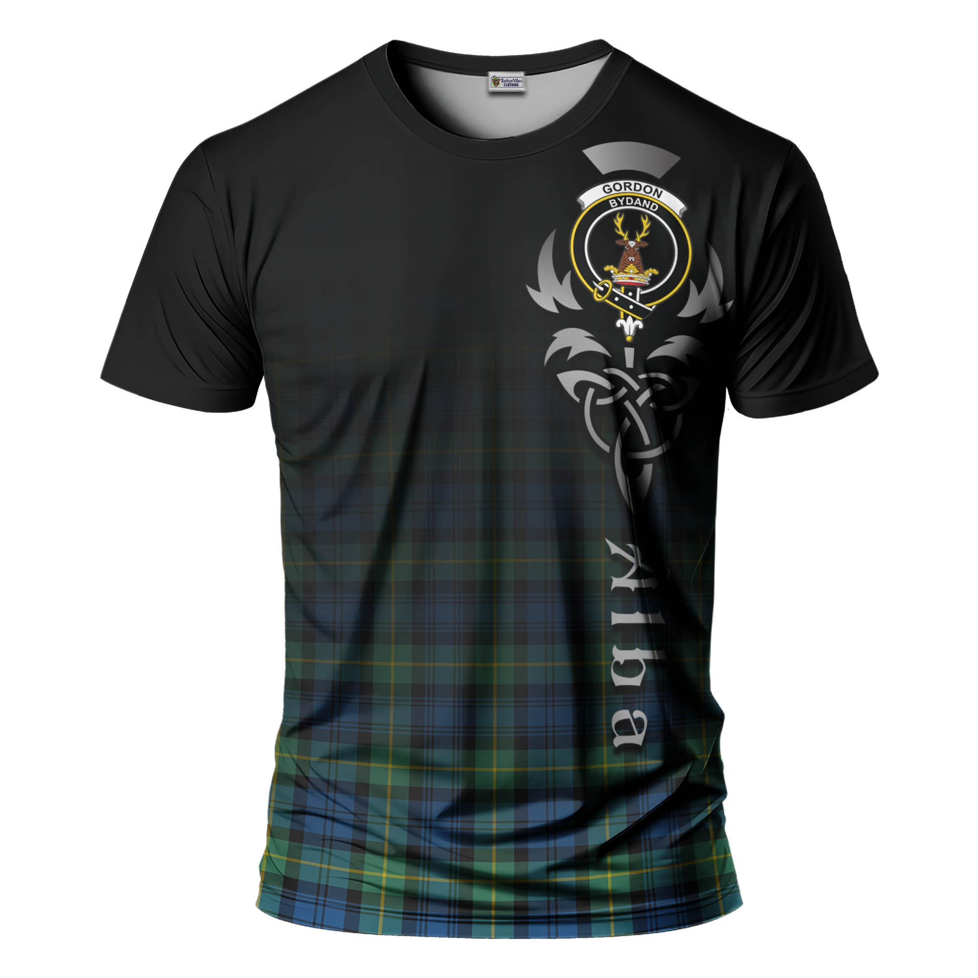 Tartan Vibes Clothing Gordon Ancient Tartan T-Shirt Featuring Alba Gu Brath Family Crest Celtic Inspired