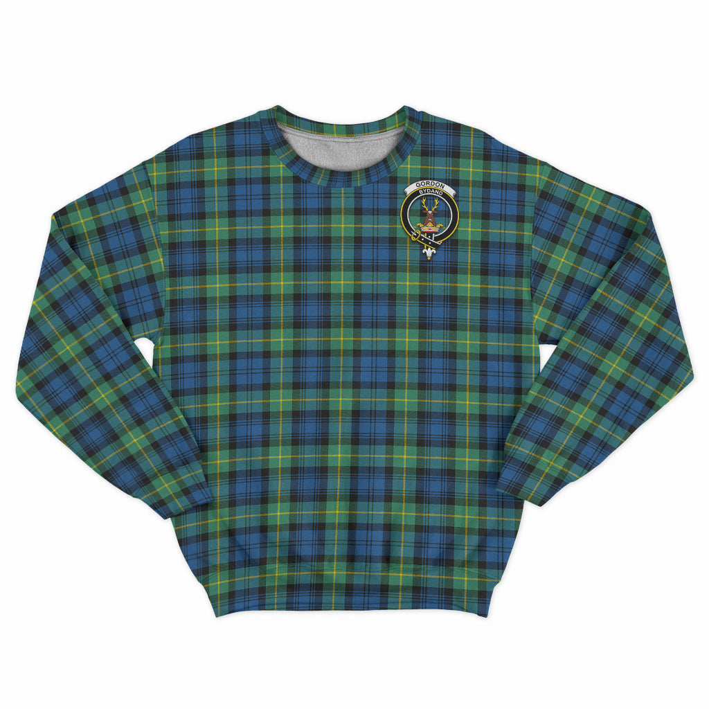 Gordon Ancient Tartan Sweatshirt with Family Crest - Tartan Vibes Clothing