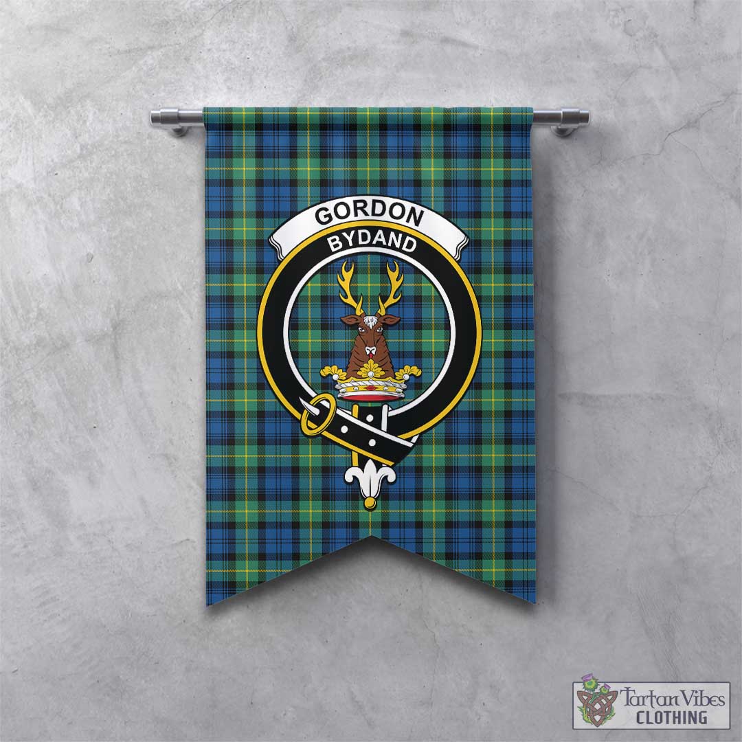 Tartan Vibes Clothing Gordon Ancient Tartan Gonfalon, Tartan Banner with Family Crest