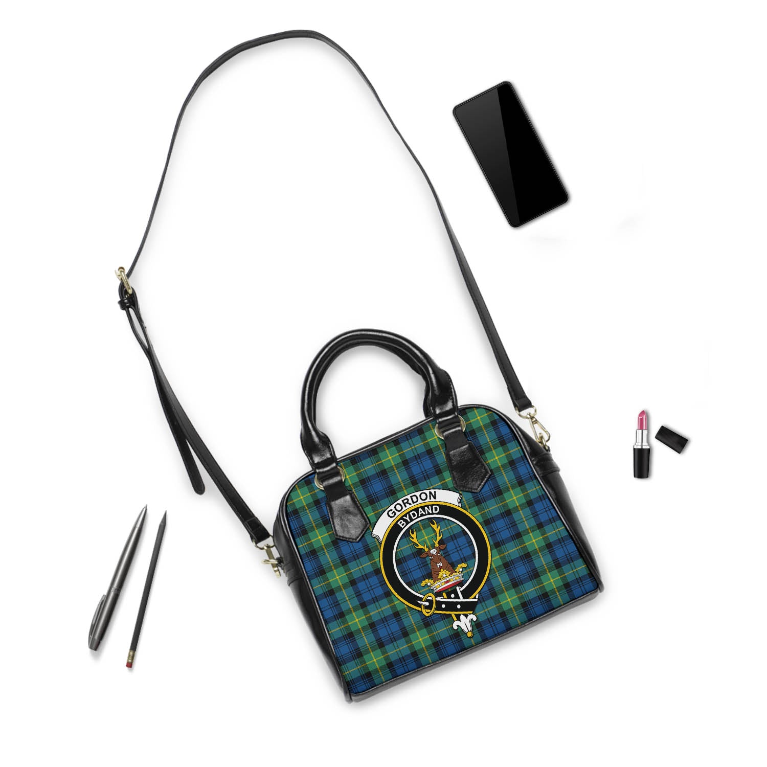 Gordon Ancient Tartan Shoulder Handbags with Family Crest - Tartanvibesclothing