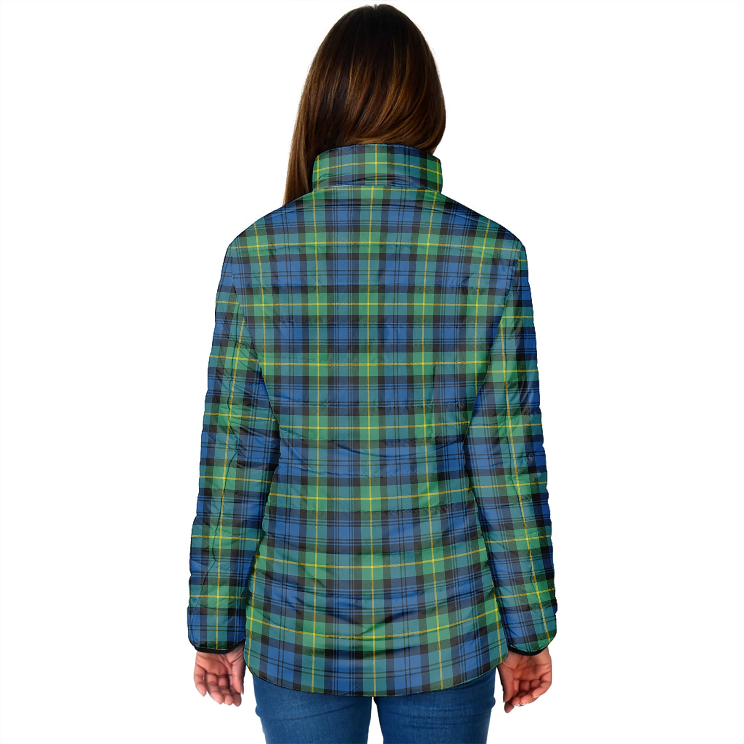 Gordon Ancient Tartan Padded Jacket with Family Crest - Tartan Vibes Clothing