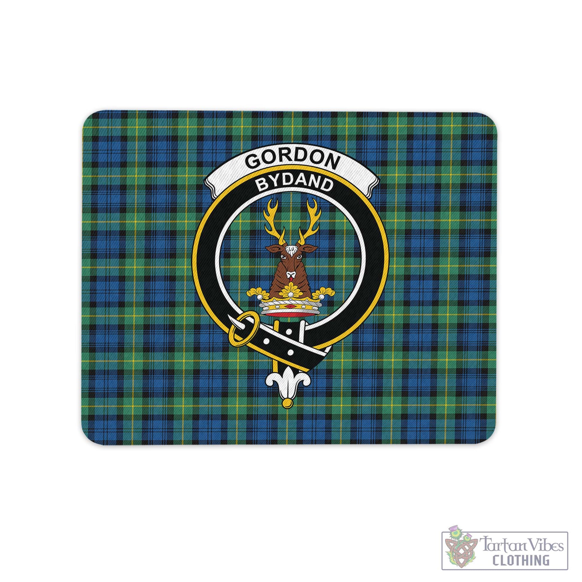 Tartan Vibes Clothing Gordon Ancient Tartan Mouse Pad with Family Crest