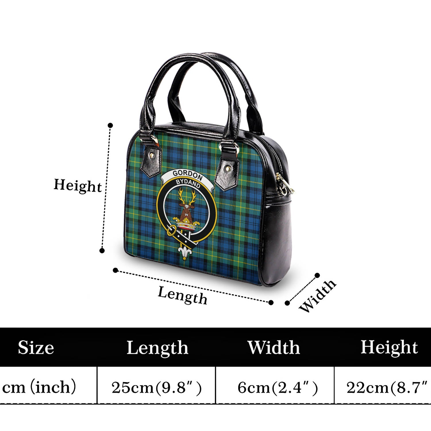 Gordon Ancient Tartan Shoulder Handbags with Family Crest - Tartanvibesclothing