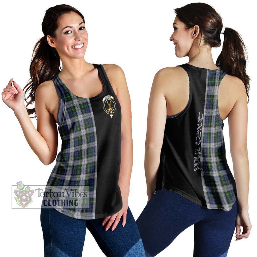 Gordon Dress Tartan Women's Racerback Tanks with Family Crest and Half Of Me Style 4XL - Tartanvibesclothing Shop