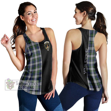 Gordon Dress Tartan Women's Racerback Tanks with Family Crest and Half Of Me Style