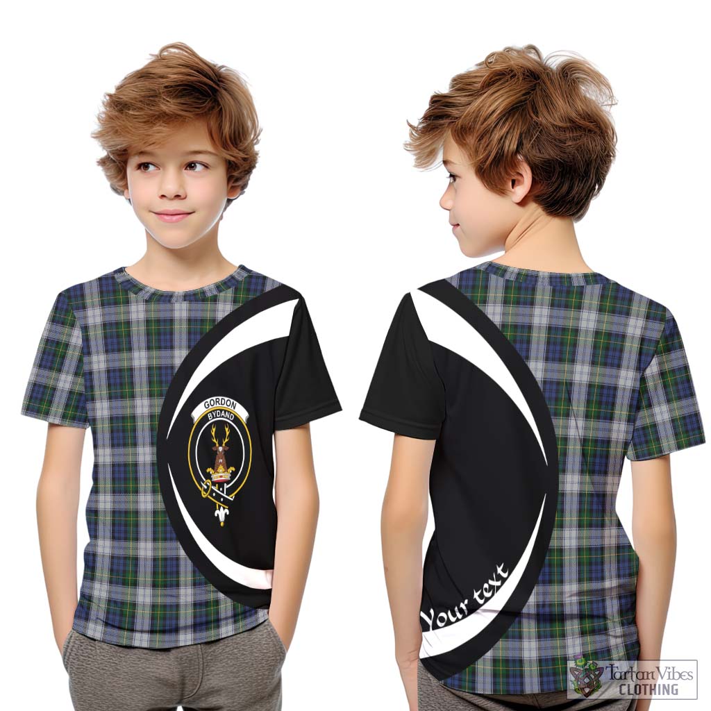 Gordon Dress Tartan Kid T-Shirt with Family Crest Circle Style Youth XL Size14 - Tartan Vibes Clothing