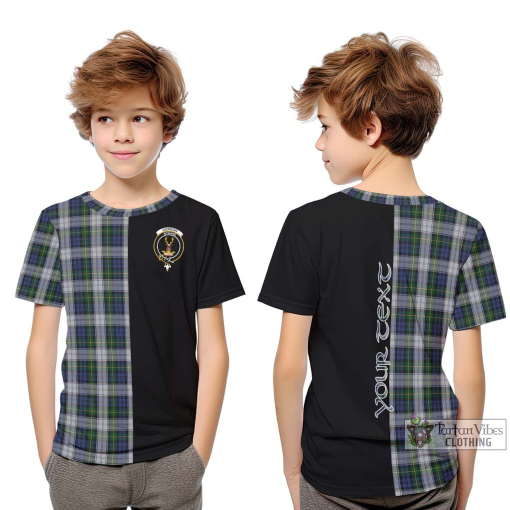 Gordon Dress Tartan Kid T-Shirt with Family Crest and Half Of Me Style Youth XL Size14 - Tartanvibesclothing Shop