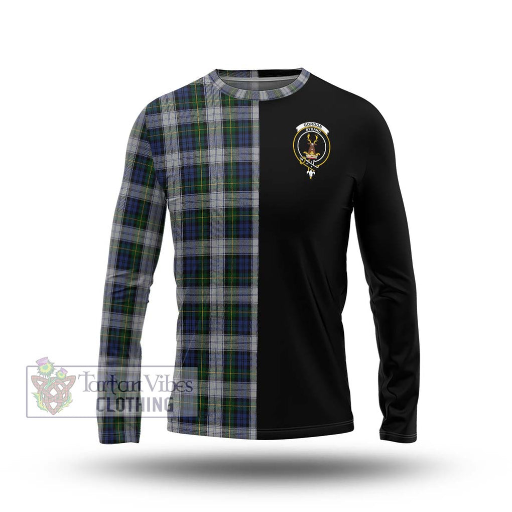 Gordon Dress Tartan Long Sleeve T-Shirt with Family Crest and Half Of Me Style Unisex - Tartanvibesclothing Shop