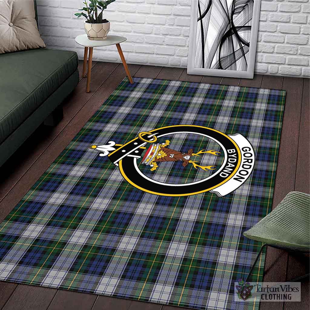 Tartan Vibes Clothing Gordon Dress Tartan Area Rug with Family Crest