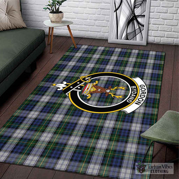 Gordon Dress Tartan Area Rug with Family Crest