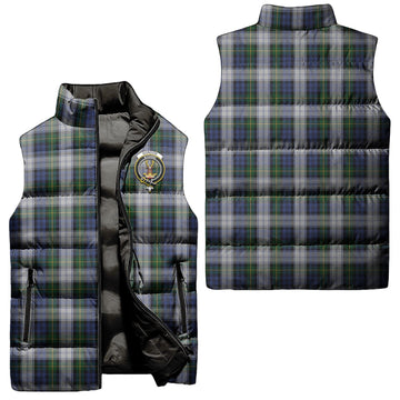 Gordon Dress Tartan Sleeveless Puffer Jacket with Family Crest